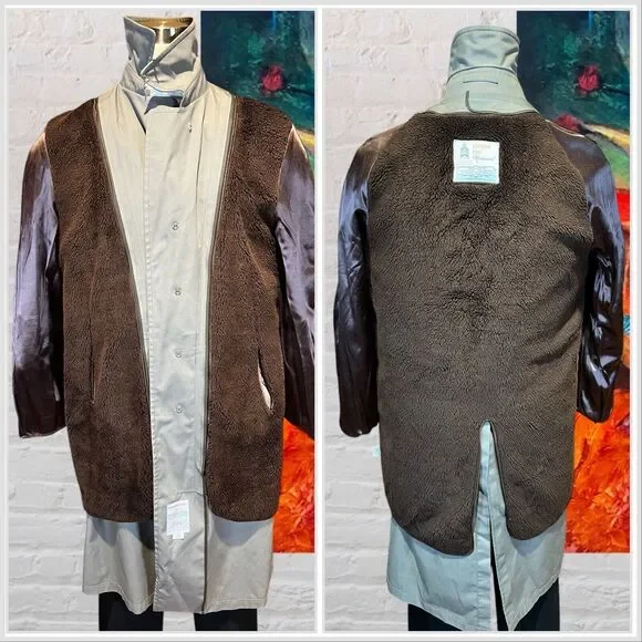 Vintage London Fog Mens 40L Khaki Tan Full Length Trench All Weather Rain Coat - Picture 7 of 15